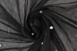 Mesh pearls – Zwart geborduurd