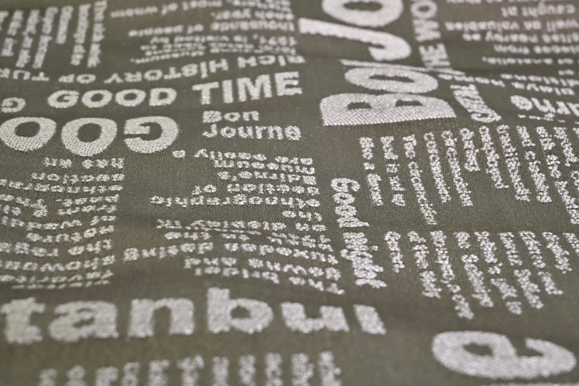Meubelstof / Outdoor – Taupe ‘Good Time’ jacquard