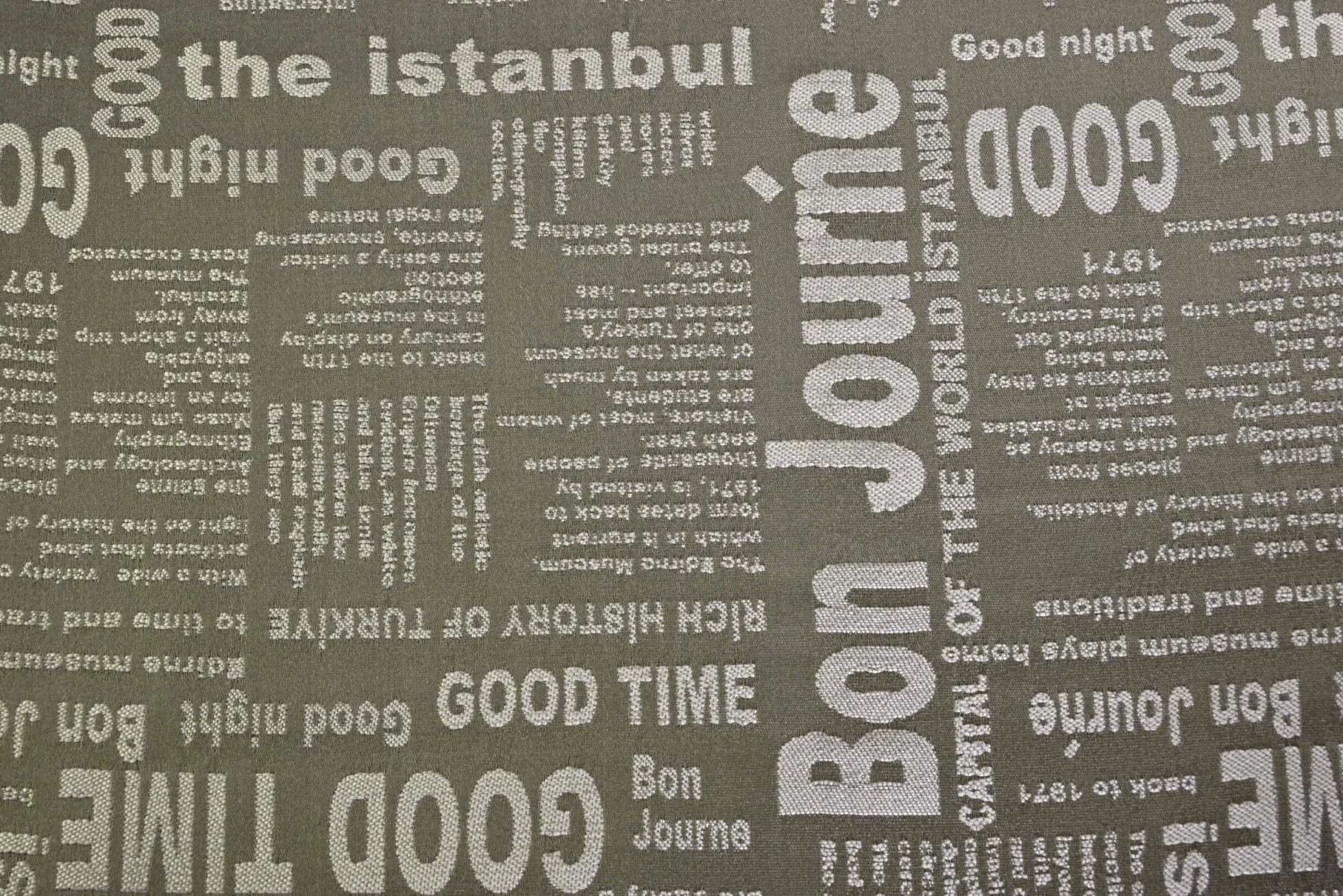Meubelstof / Outdoor – Taupe ‘Good Time’ jacquard