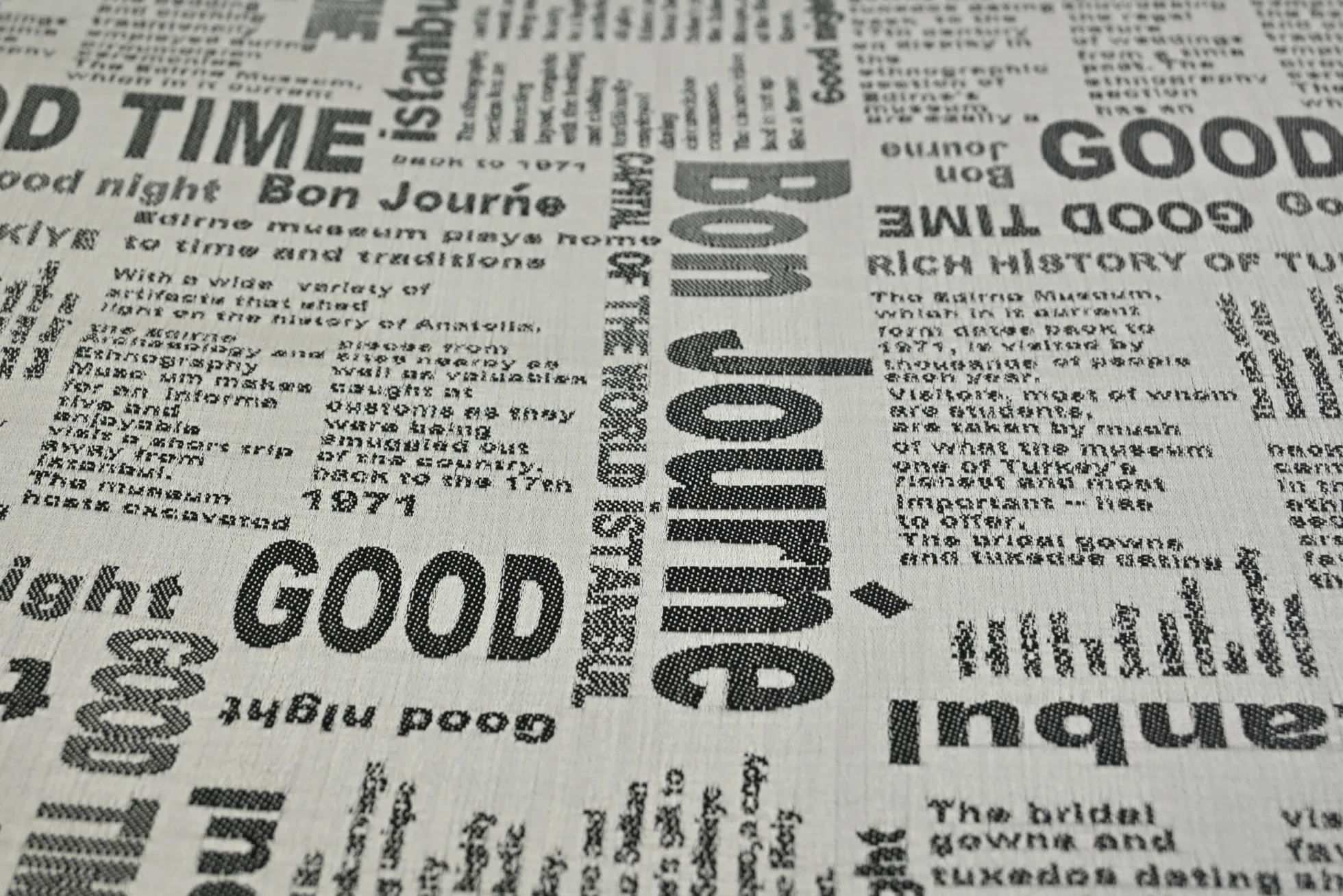 Meubelstof / Outdoor – Zilver ‘Good Time’ jacquard