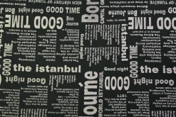 Meubelstof / Outdoor – Zwart ‘Good Time’ jacquard