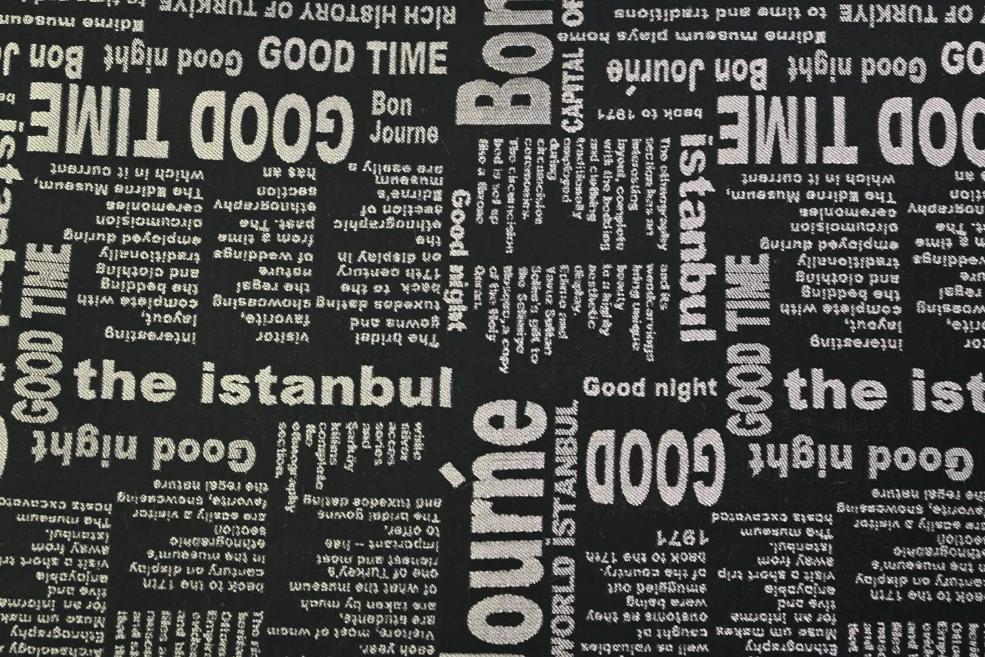 Meubelstof / Outdoor – Zwart ‘Good Time’ jacquard