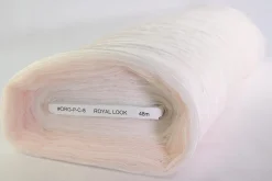 Organza crinkle – Gebroken wit met babyroze gloed