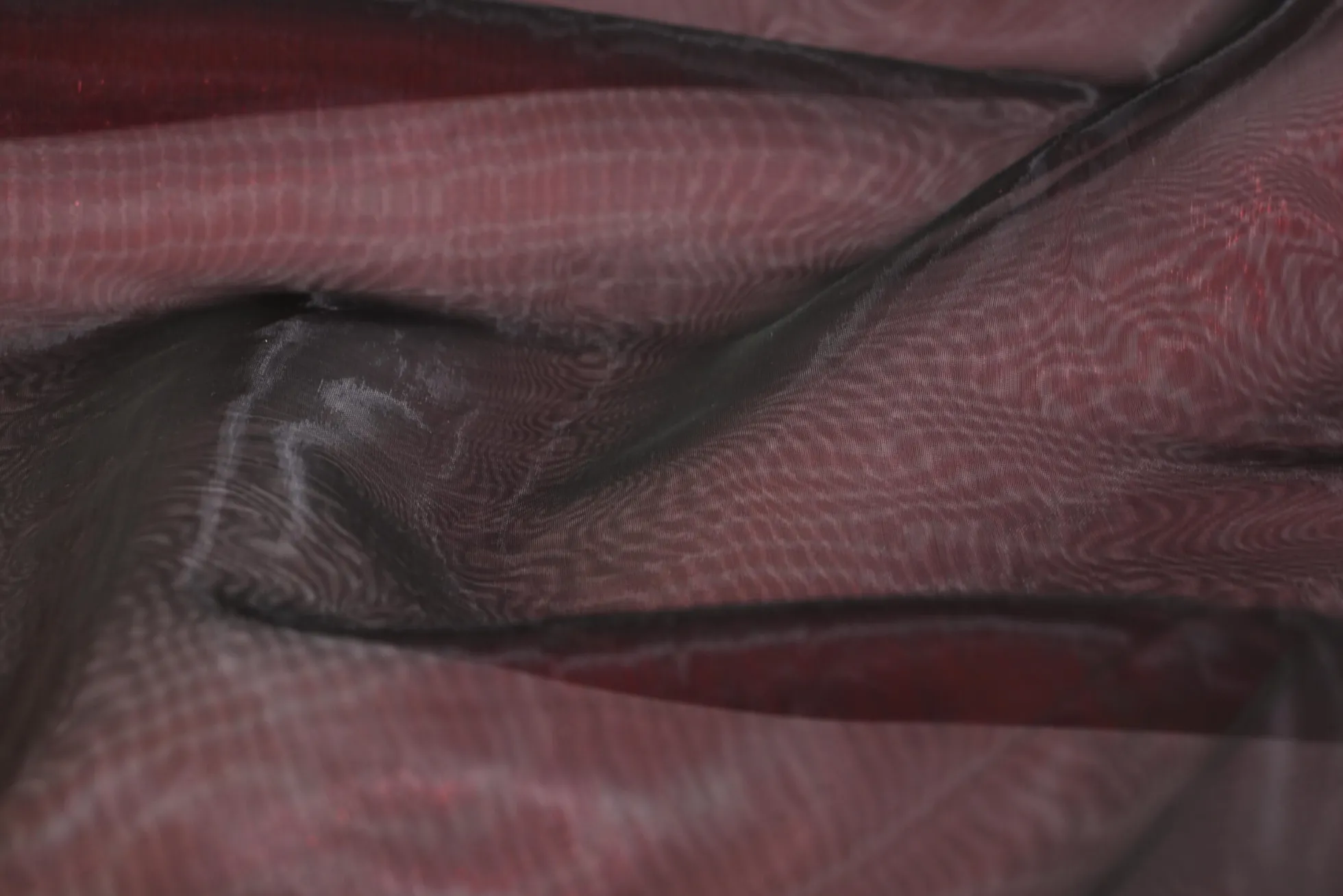 Organza two-tone – Donkerrood met zwart