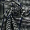 Pantalonstof – Kobaltblauw, zwart en wit geruit