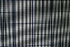 Pantalonstof – Kobaltblauw, zwart en wit geruit