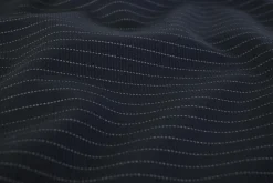 Pantalonstof – Navy krijtstreep fijne rib