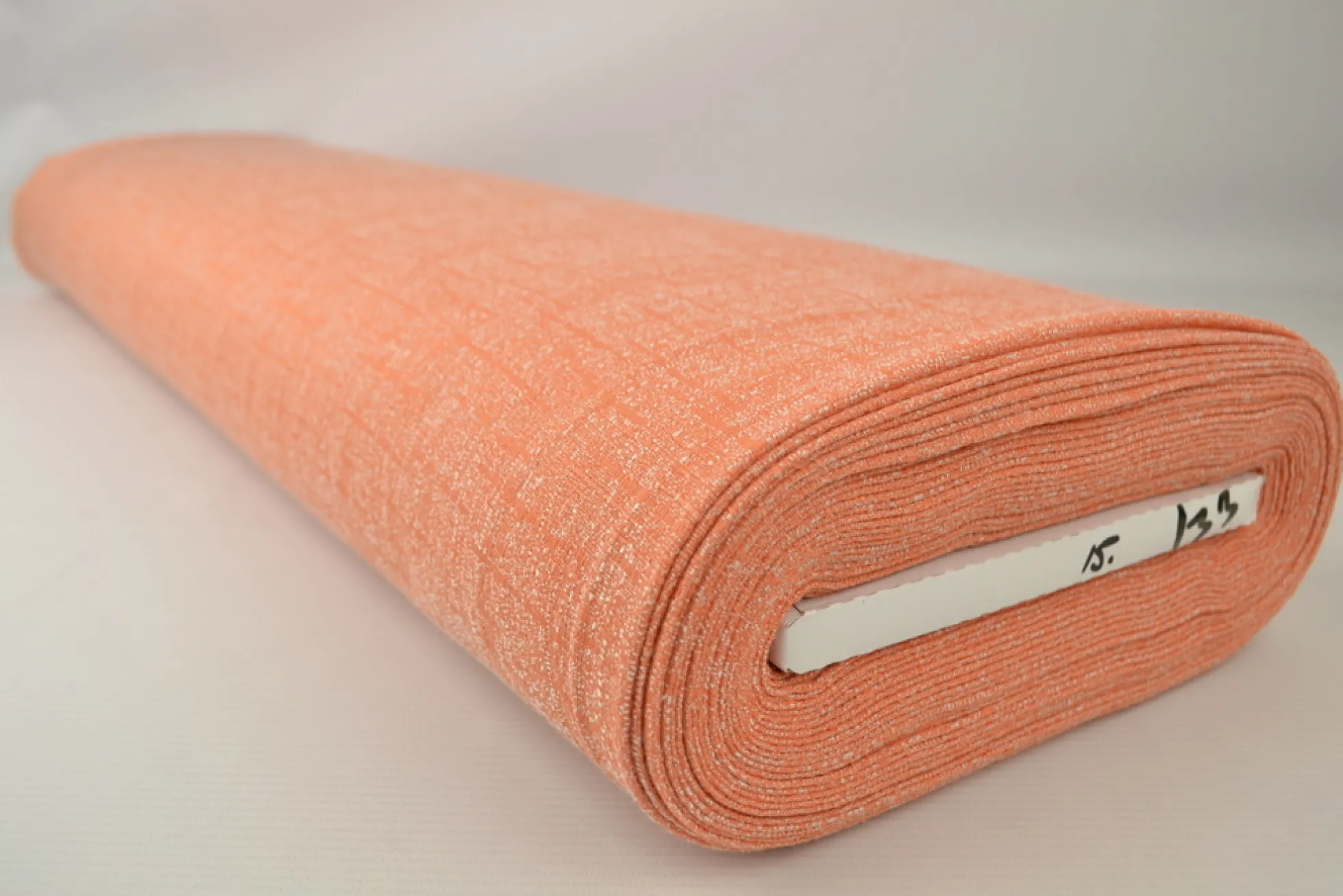 Pantalonstof – Oranje melange met linnen