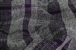 Pantalonstof – Paars geruit melange met linnen