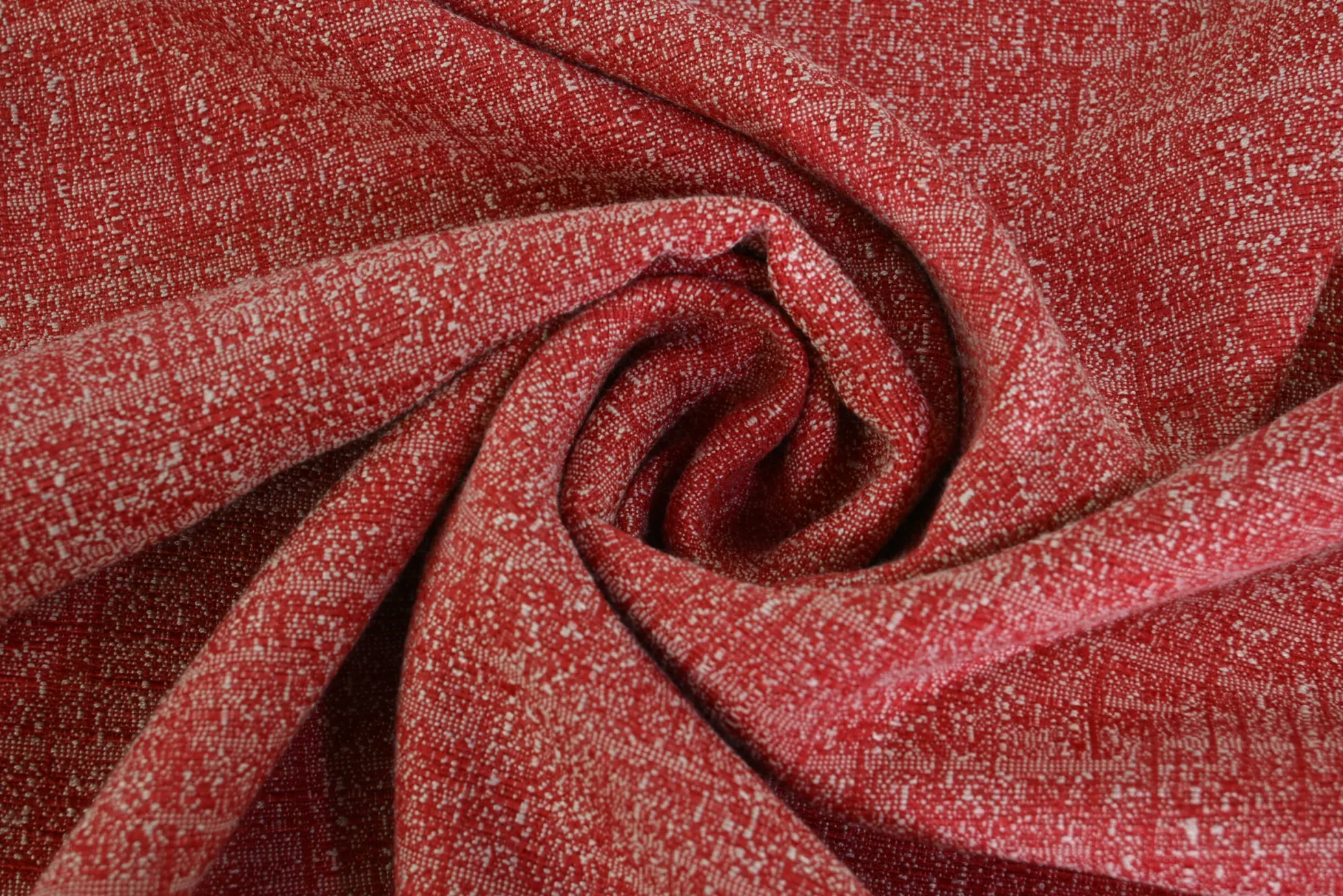 Pantalonstof – Rood melange met linnen