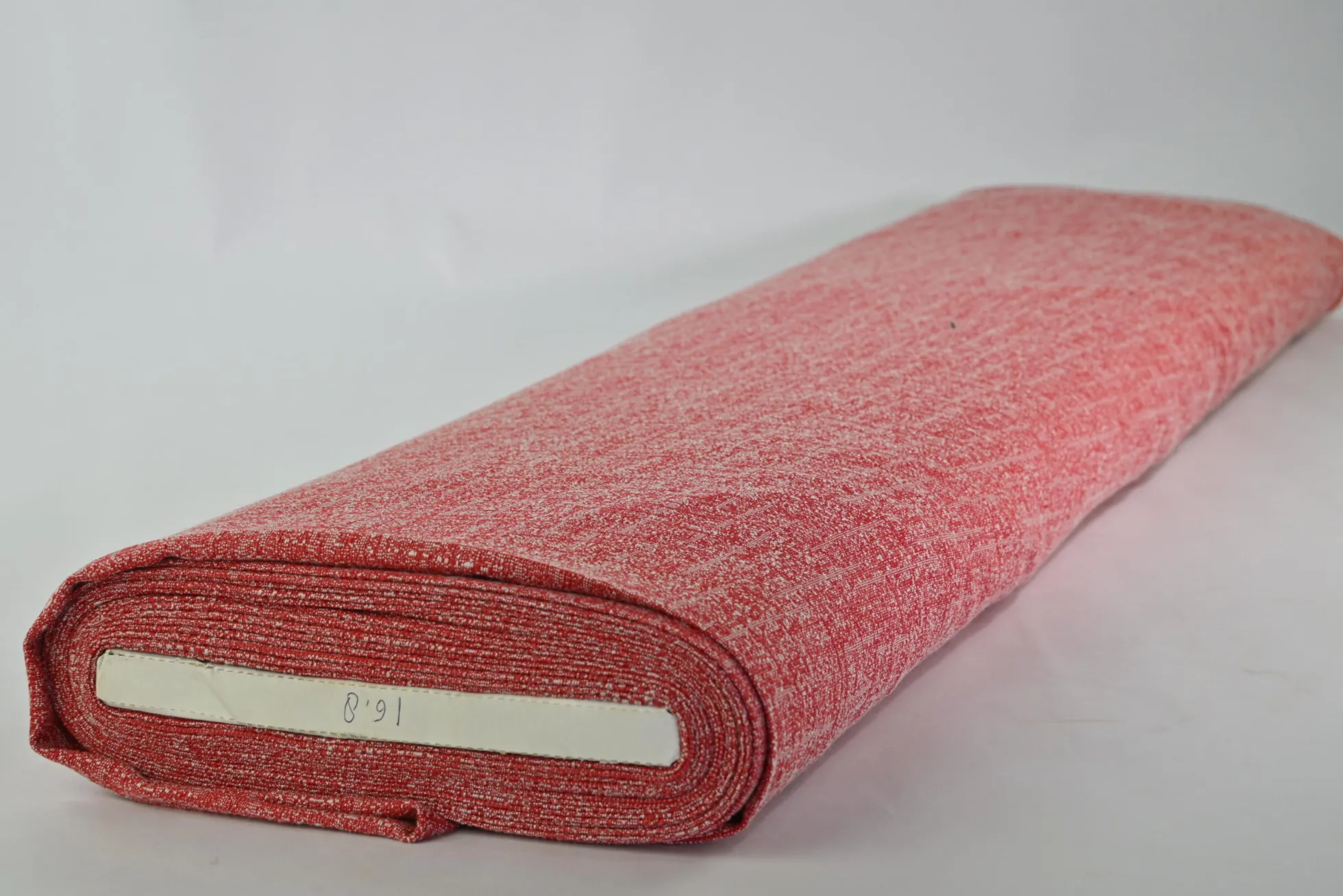 Pantalonstof – Rood melange met linnen