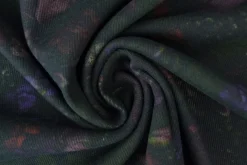 Rib jersey – Dark shady flowers and leaves