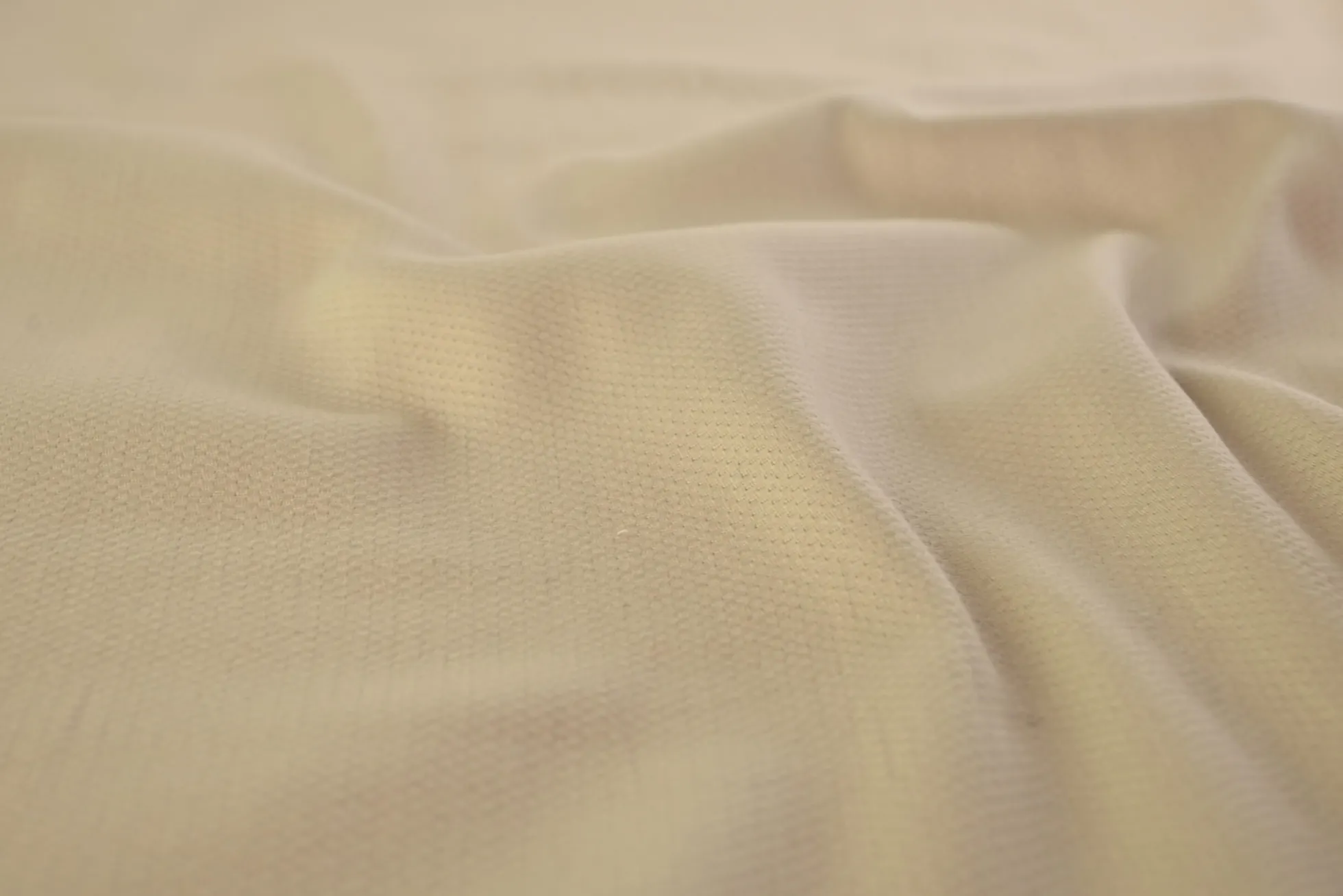 Stretch katoen – Beige / zand met fijne wafelstructuur