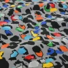 Stretch katoen – Colorful leopard on grey