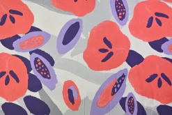 Stretch katoen – Coral & lila art Milliblu’s