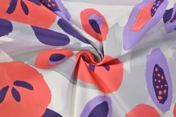 Stretch katoen – Coral & lila art Milliblu’s