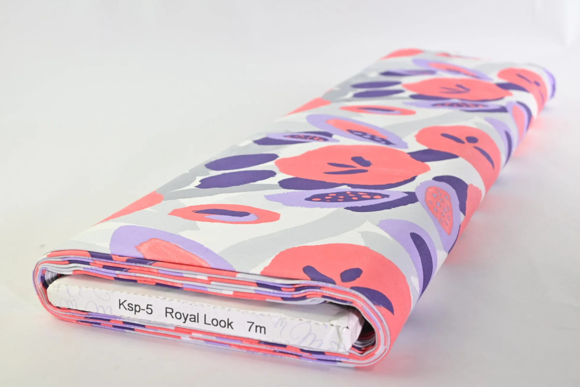 Stretch katoen – Coral & lila art Milliblu’s
