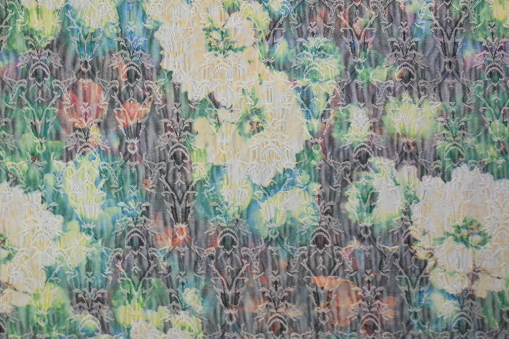 Stretch katoen crinkle – Faded floral