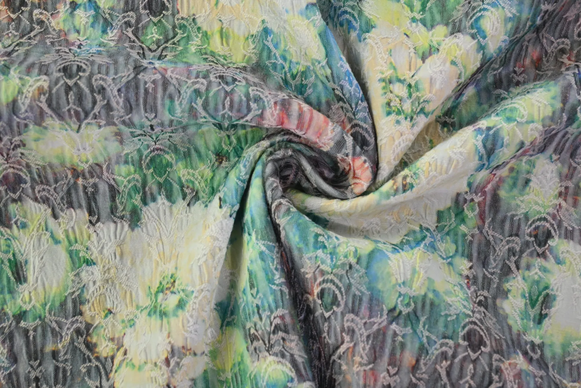 Stretch katoen crinkle – Faded floral