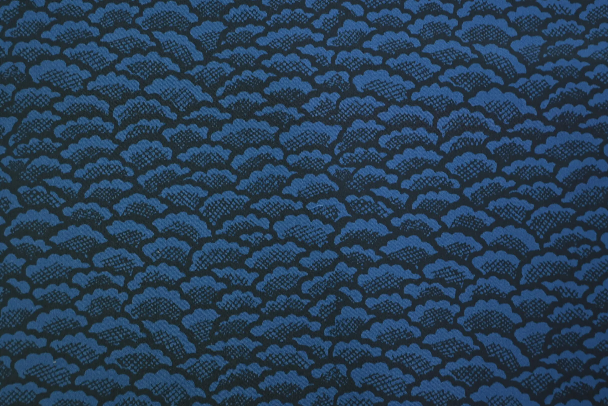 Stretch katoen – Dark blue cloudy