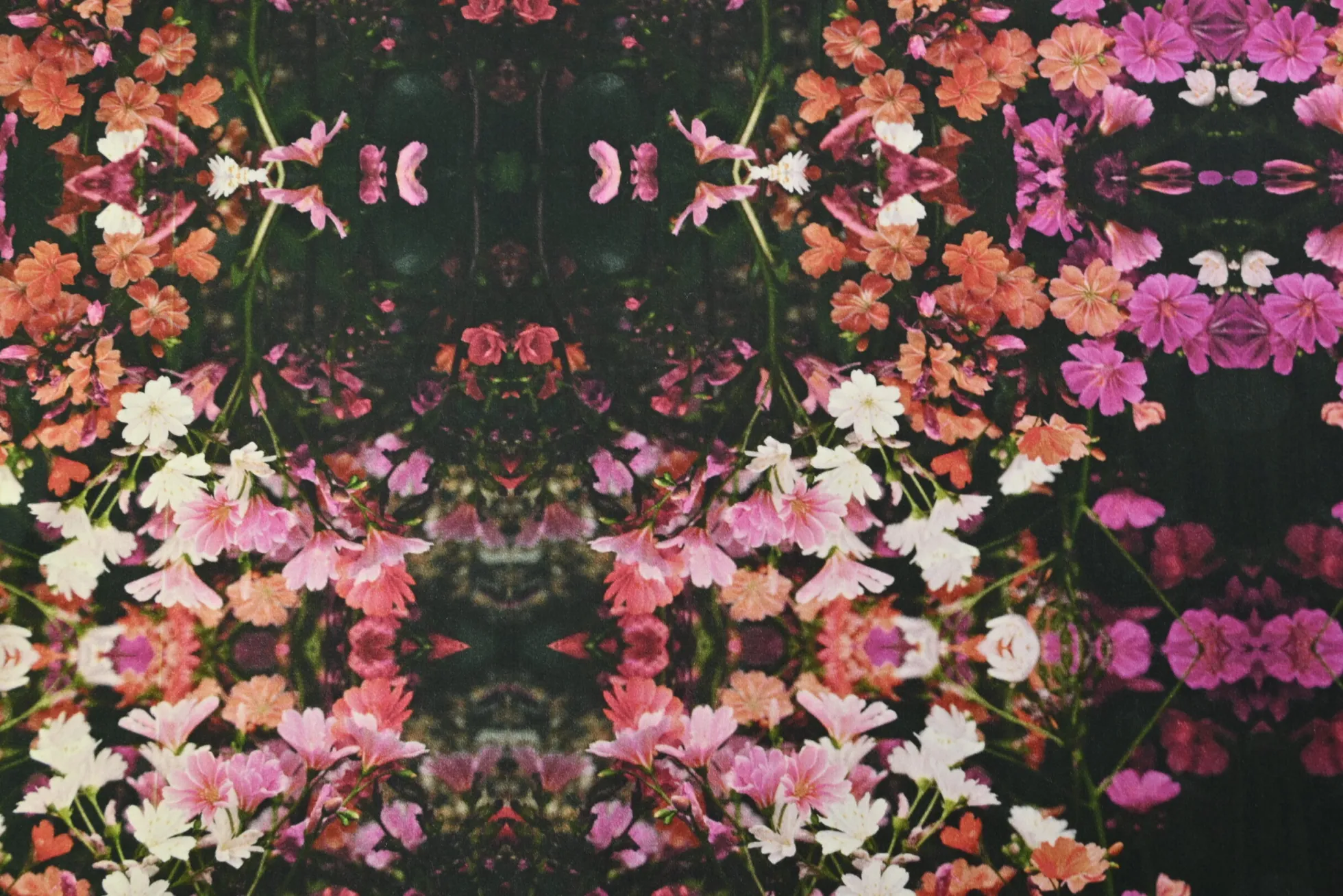 Stretch katoen – Digital flowers alcantara touch