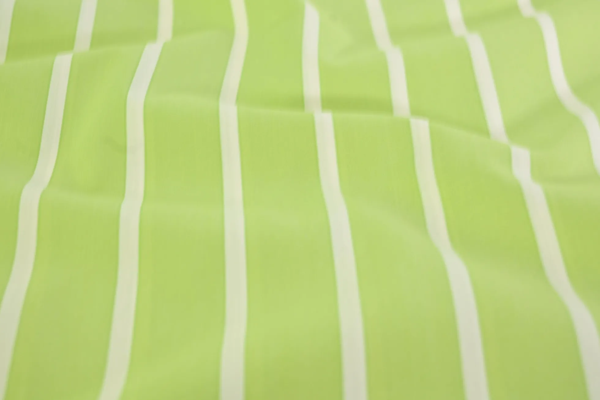 Stretch katoen gestreept – Limegroen & wit