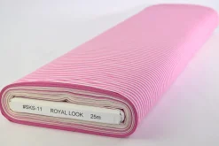 Stretch katoen gestreept – Roze & wit