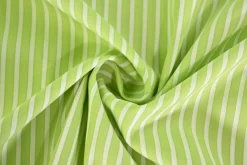 Stretch katoen gestreept – Wit & limegroen