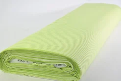 Stretch katoen gestreept – Wit & limegroen