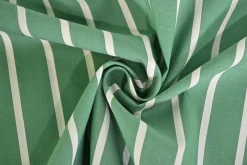 Stretch katoen gestreept – Wit & groen