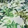 Stretch katoen – Olive on ivory