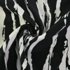 Stretch katoen – Painted lines black & off-white