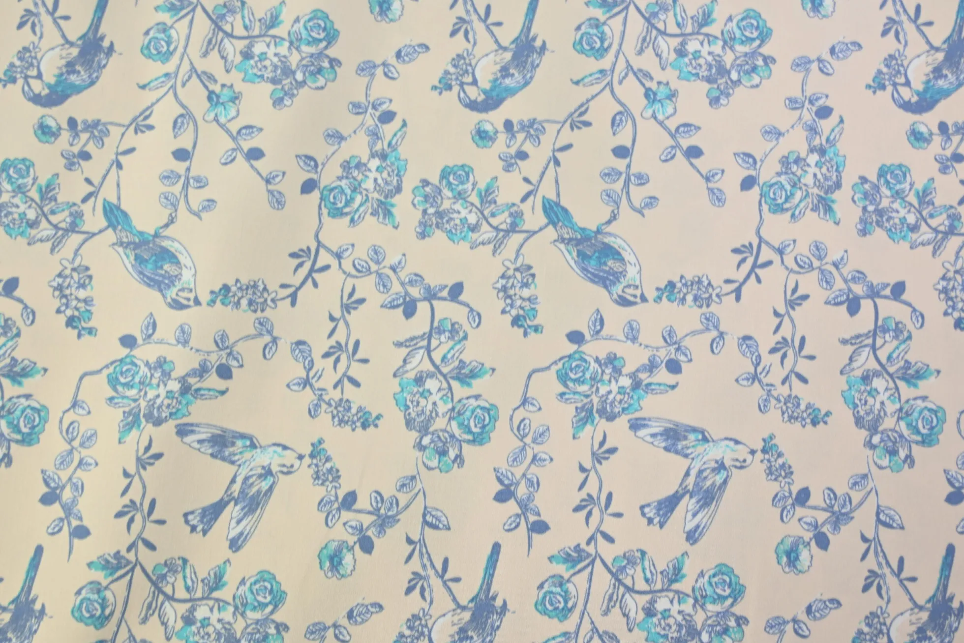 Stretch katoen – Roses & birds Milliblu’s