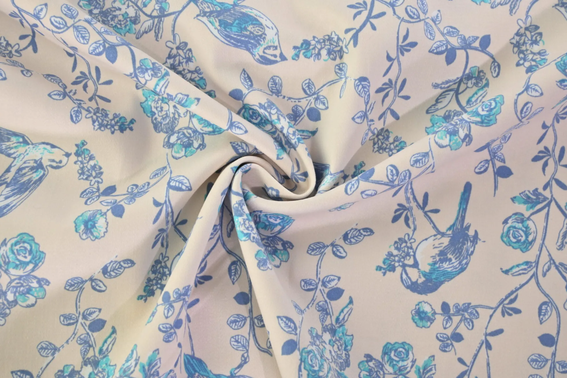 Stretch katoen – Roses & birds Milliblu’s