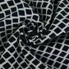 Stretch katoen satijn – Graphic navy