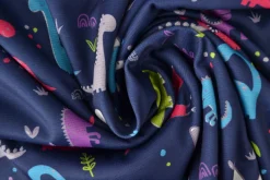 Sweaterstof / Jogging alpenfleece – Dino’s navy