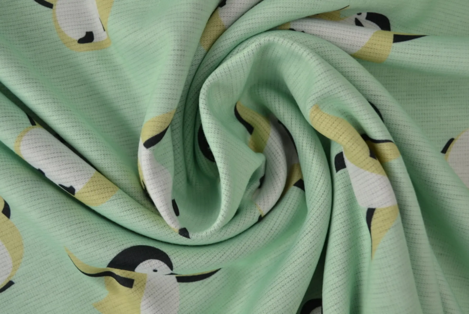 Sweaterstof / Jogging alpenfleece – Pinquïn mintgroen
