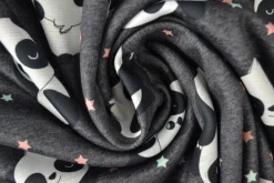 Sweaterstof / Jogging alpenfleece – Panda donkergrijs