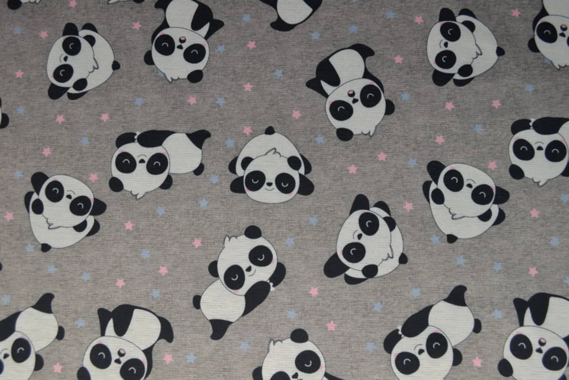 Sweaterstof / Jogging alpenfleece – Panda lichtgrijs