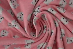 Sweaterstof / Jogging alpenfleece – Katjes roze