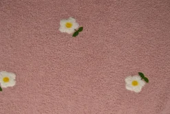Teddy badstof – Bloemetjes oudroze