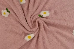 Teddy badstof – Bloemetjes oudroze