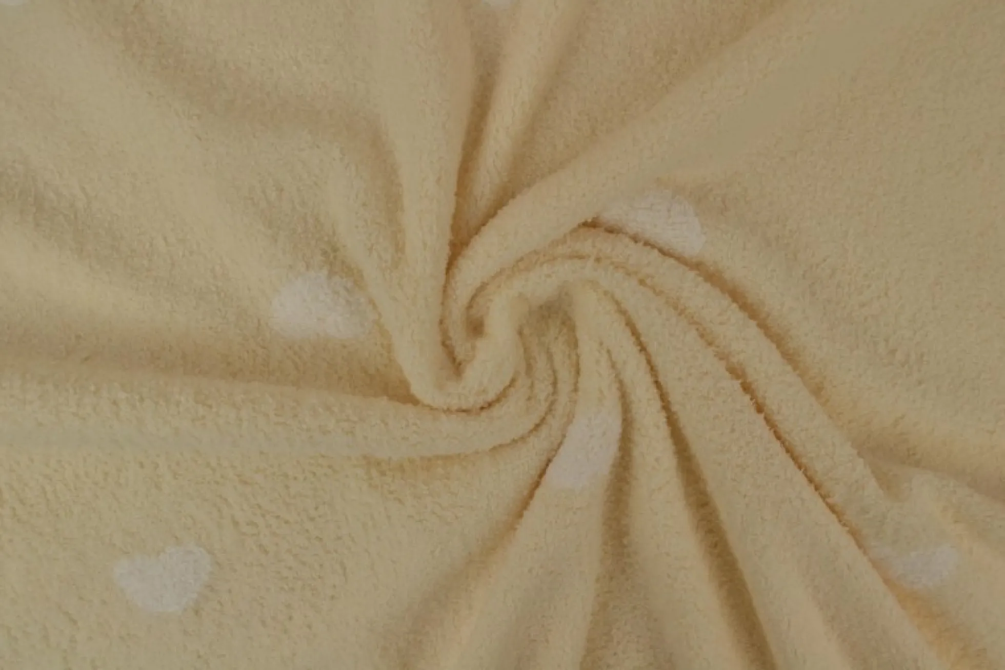 Teddy badstof – Hartjes champagne