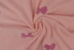 Teddy badstof – Roze strikjes