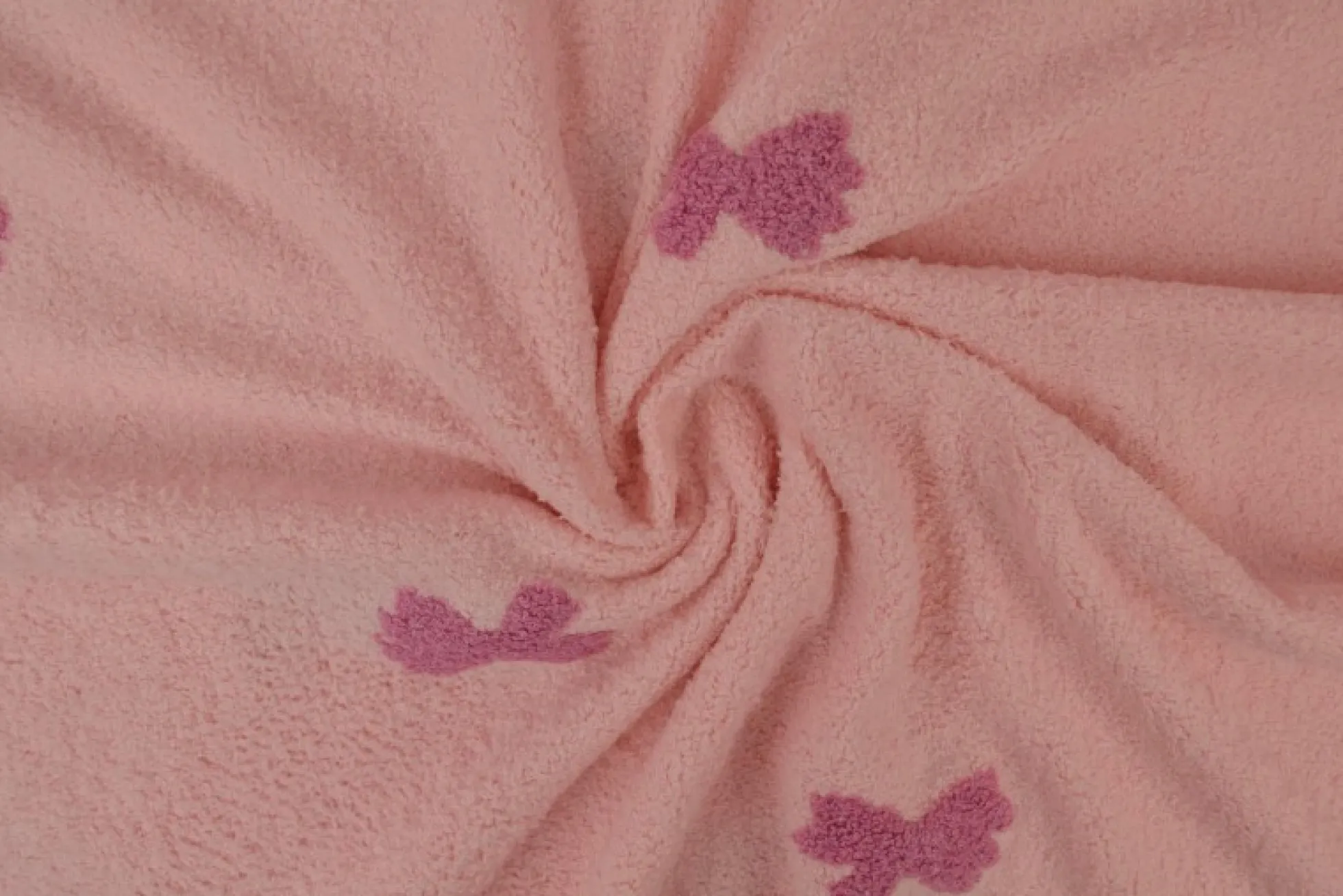 Teddy badstof – Roze strikjes