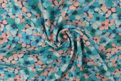 Viscose – Art bloom blue