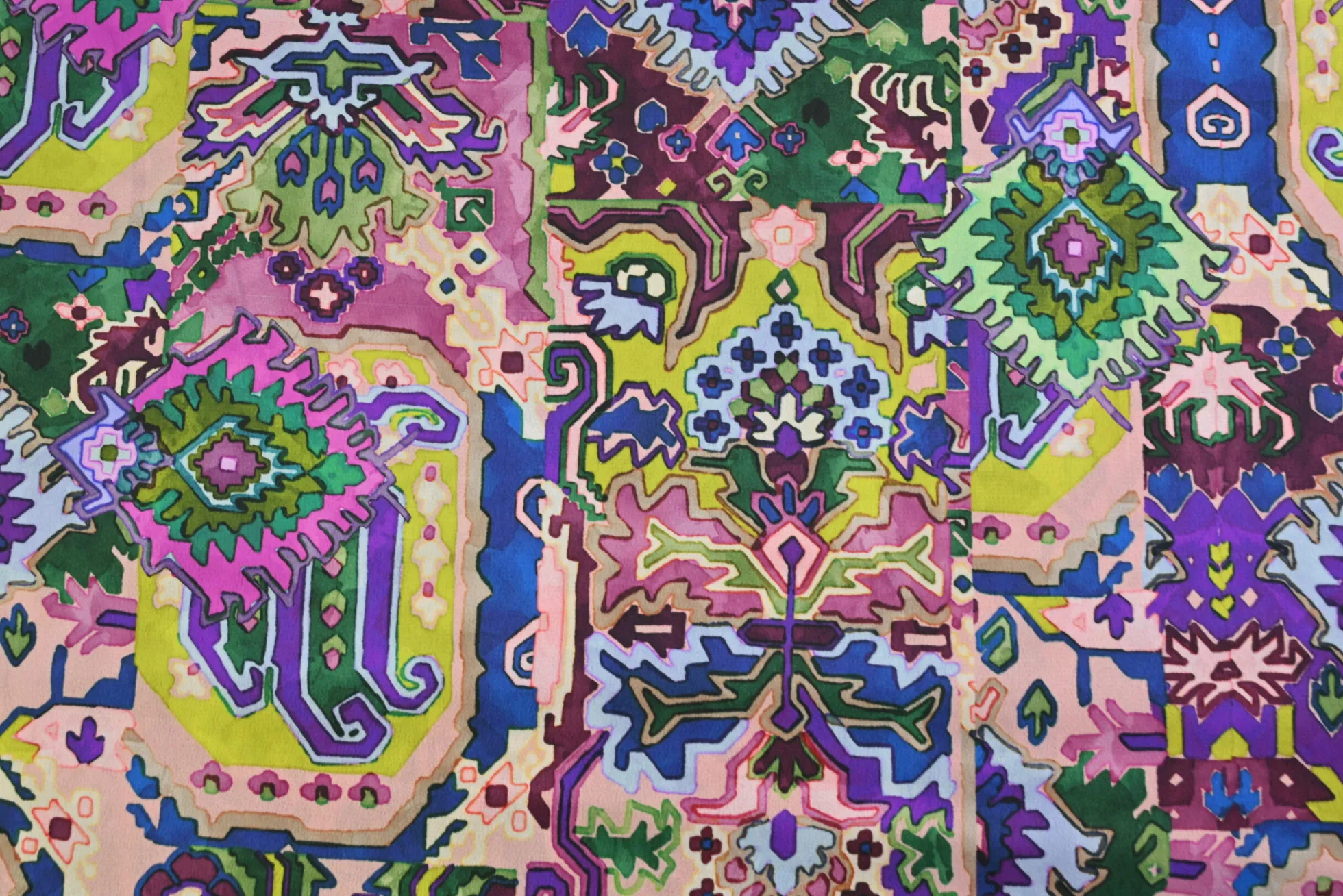 Viscose crêpe satijn – Bohemian mosaic
