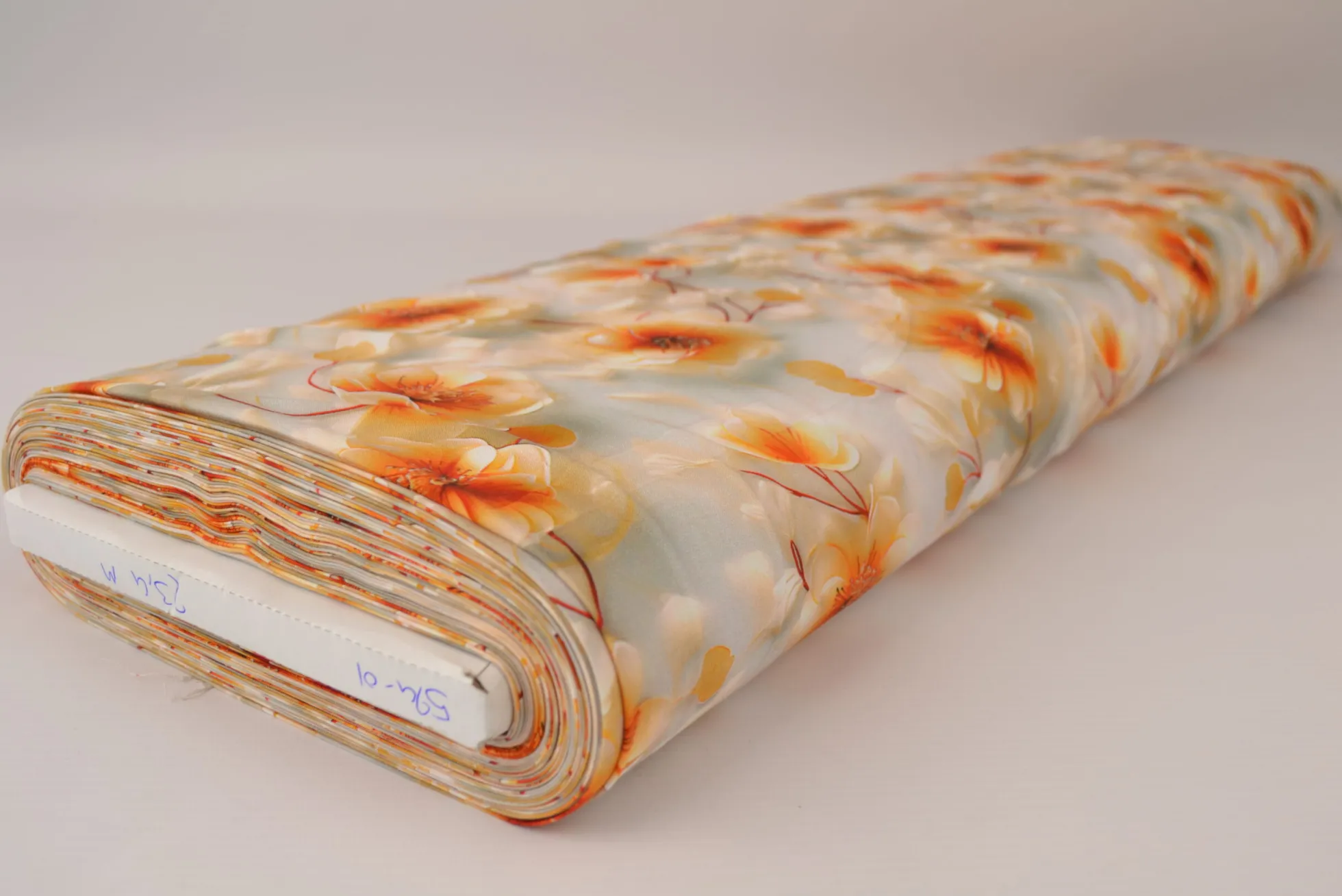 Viscose digitaal – Bright orange blossom