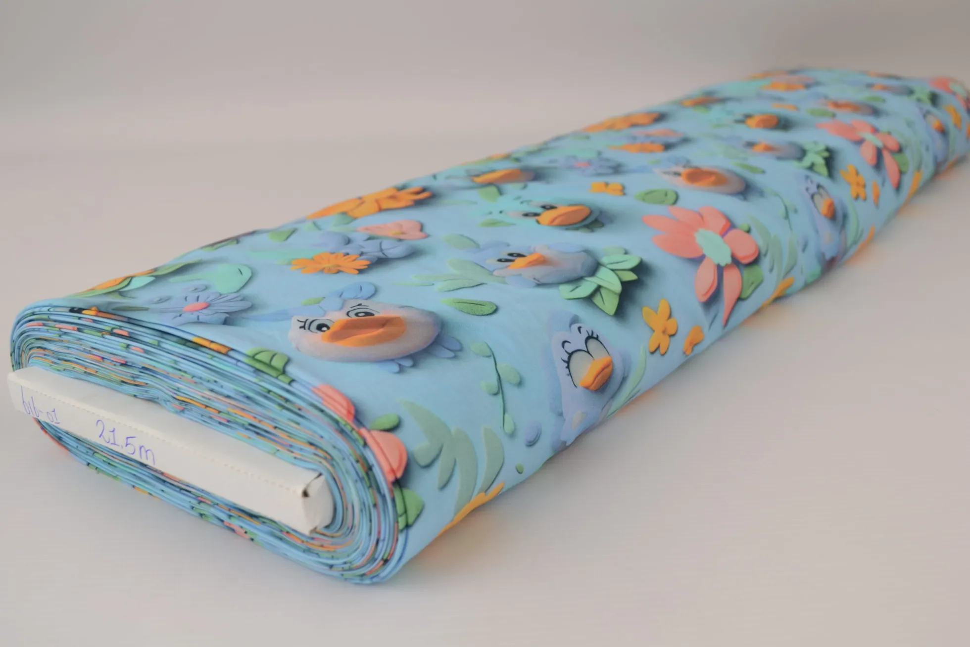 Viscose digitaal – Happy birds aqua