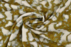 Viscose digitaal – Marble veins olive